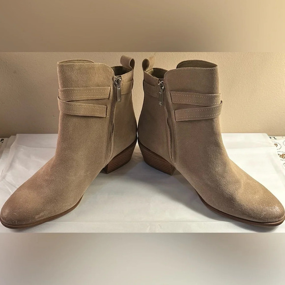 NEW Sam Edelman Leather Ankle Boots Polina Safari Tan Size 10 - Picture 3 of 8